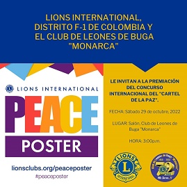 Club de Leones de Buga realizó, premiación y reconocimiento a los niños que participaron en el “CONCURSO INTERNACIONAL DE CLUBES DE LEONES DEL CARTEL DE LA PAZ”